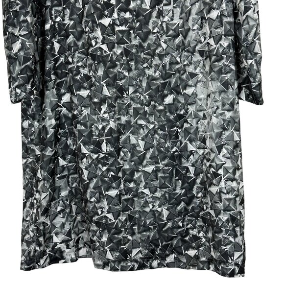 MNG Shift Dress Sz 10 Long Sleeve Geometric Pattern Key Hole Neck Knee Length - Picture 4 of 9